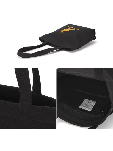 Kangol Flocking Simbol Canvas Eco Bag- Black 0041